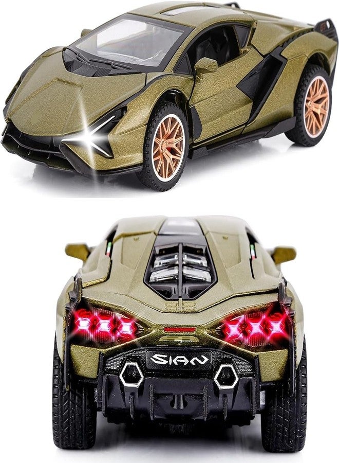Sky Tech® Lamborghini Sian Toy Car 1:32 Exclusive Alloy Metal Pull Back Die-cast Car Diecast Metal Pullback Toy car with Openable Doors & Light, Music Boys Gifts Toys for Kids【Colors as Per Stock】 - Image 1
